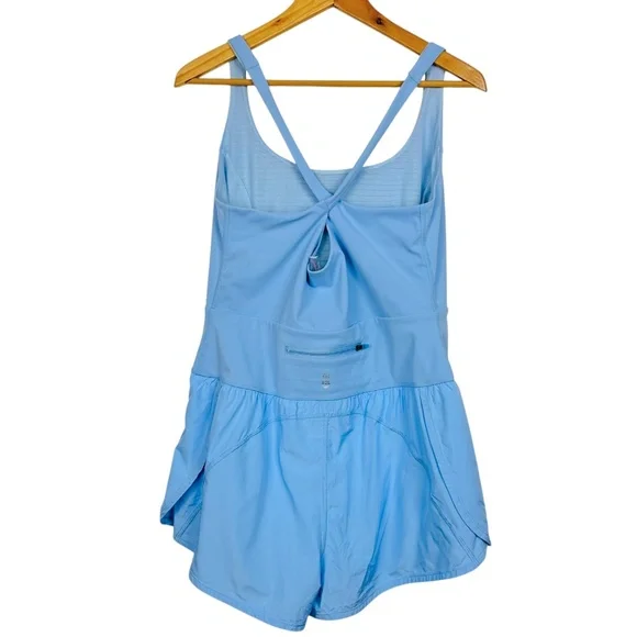 Free People Movement Righteous Runsie Pull On Athleisue Gym Workout Romper Blue - Picture 7 of 16